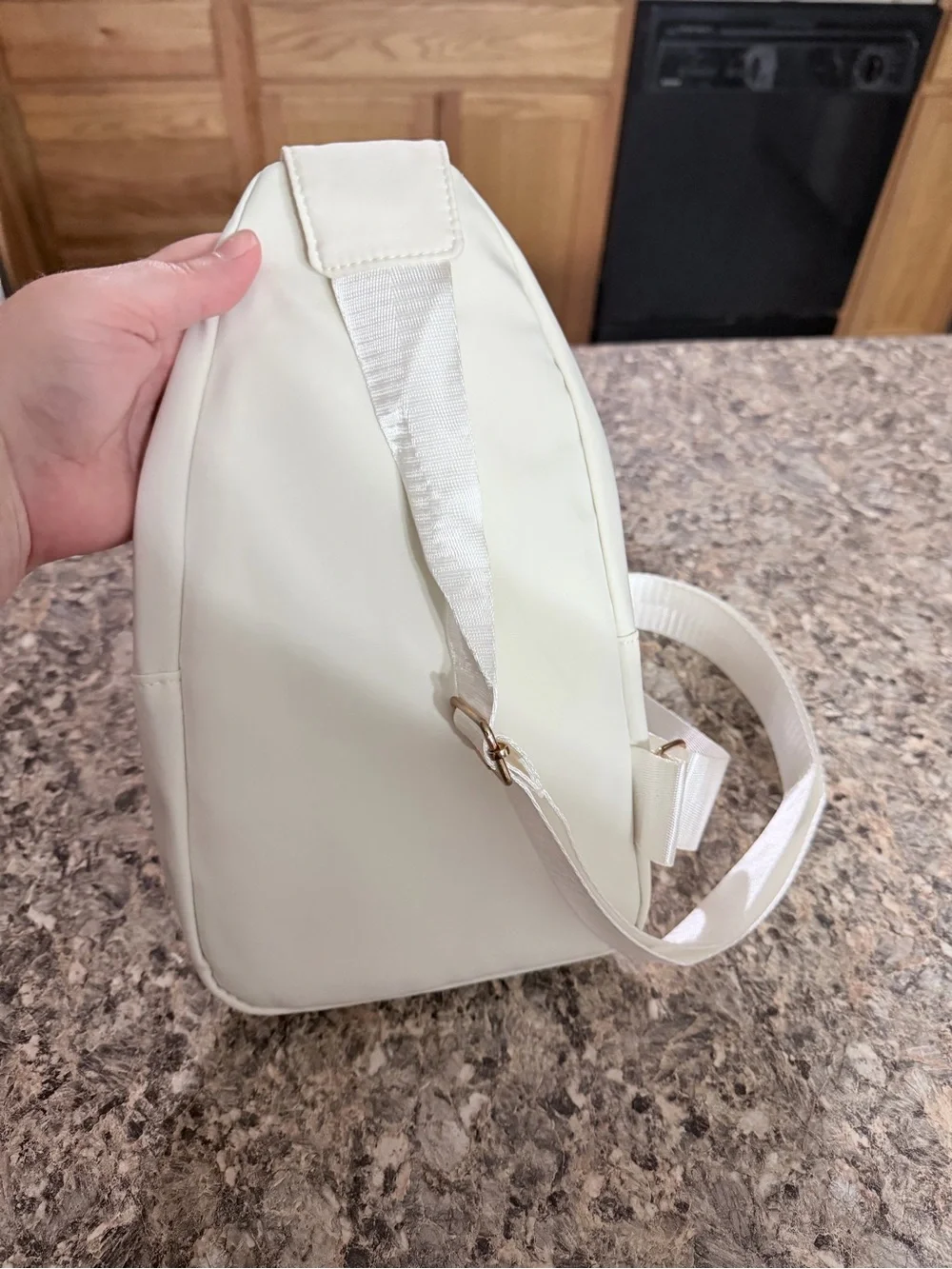New- Never carried White Quilted Crossbody Sling Bag - Gold Hardware